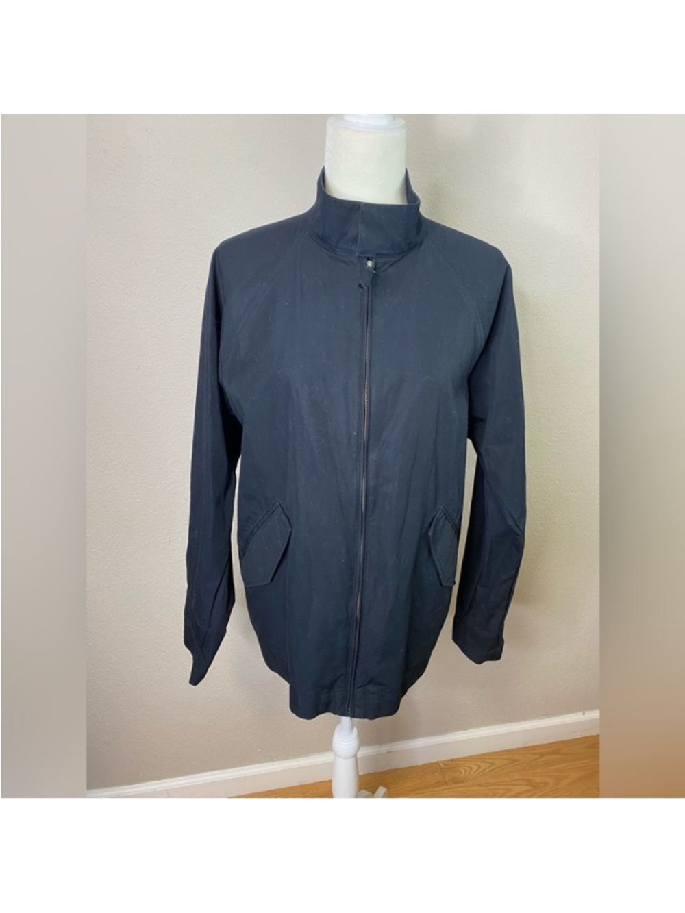 Everlane Men's Black Zip-Front Casual Jacket Cotton